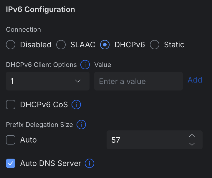 WAN IPv6 Configuration on my UniFi gateway