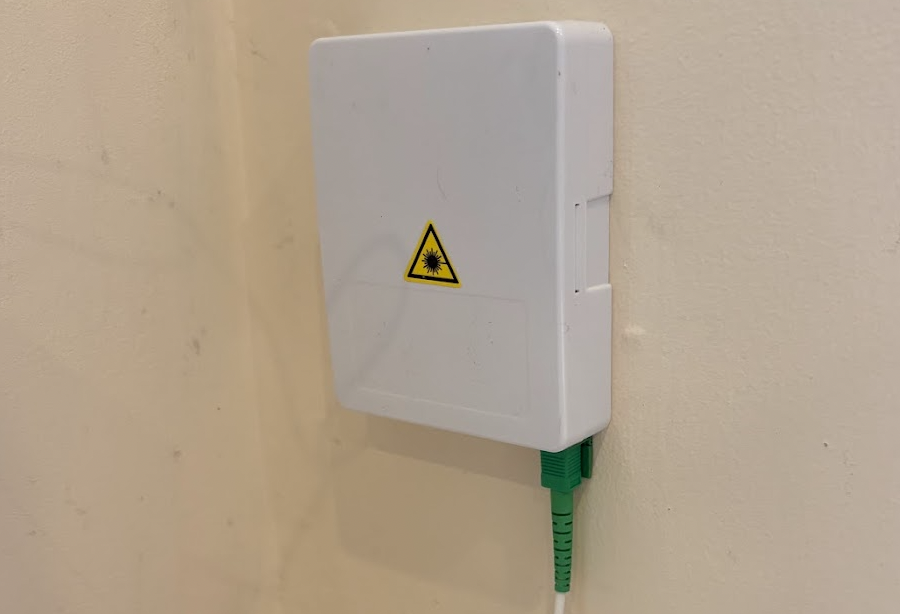 The fibre box on my wall installed by the Actavo technician.